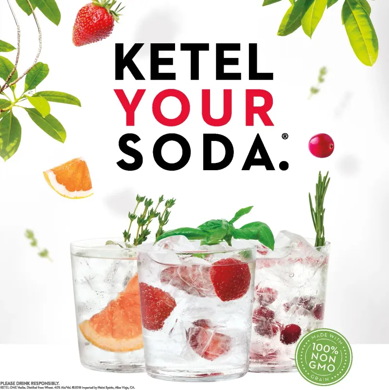 Cocktail advertising frame with negative space for campaign layout