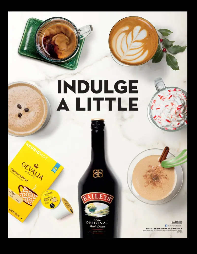 Spirits advertising campaign frame, hero serve under directional light