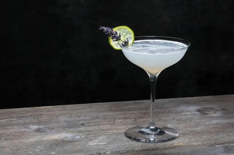Bayou Rum lavender daiquiri, craft cocktail photography