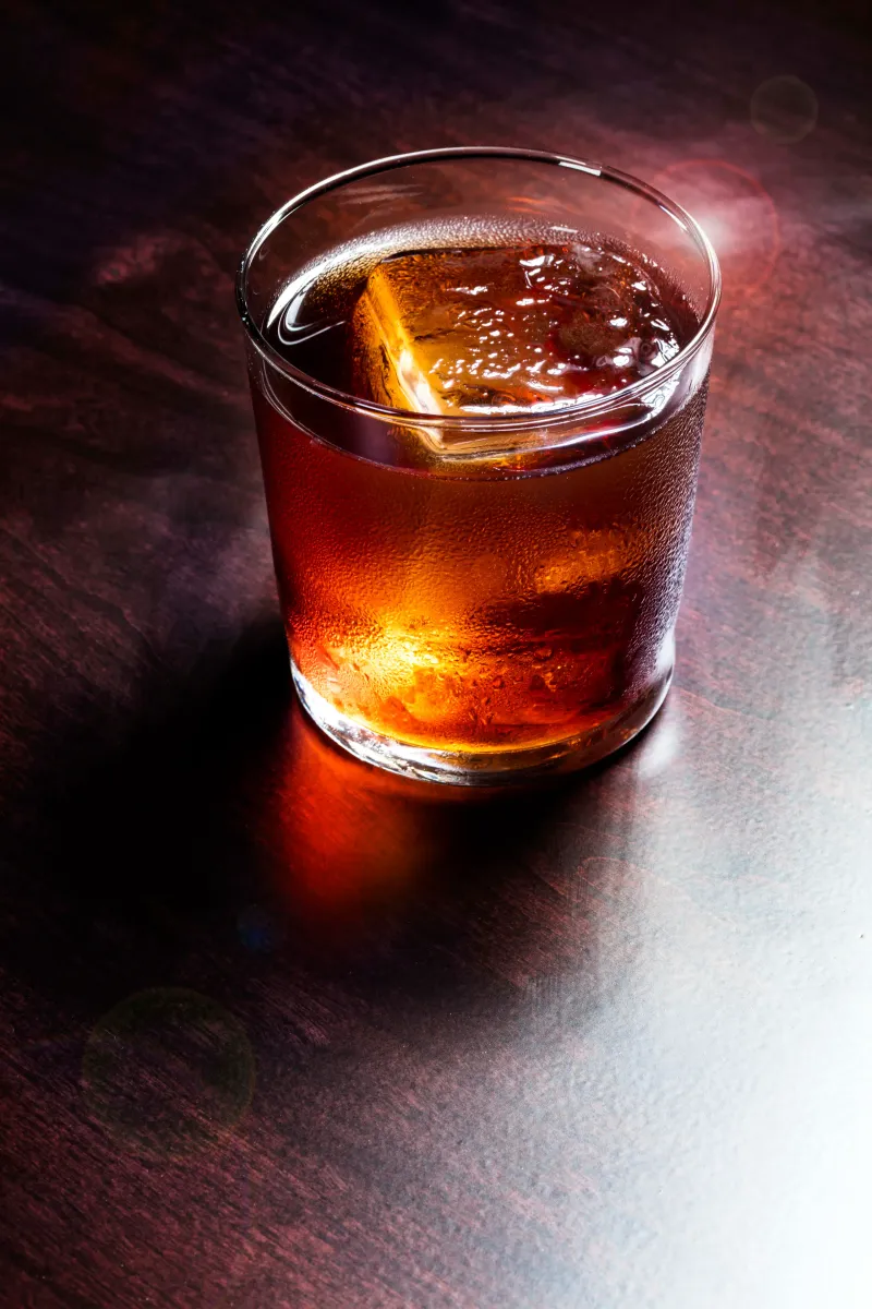 BlackTail old fashioned variation served over a large ice cube