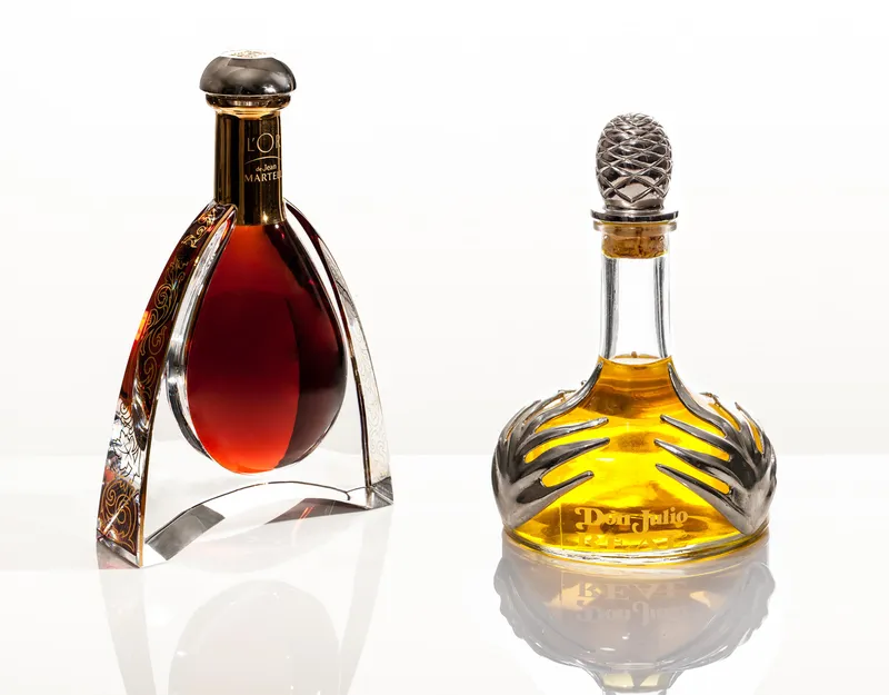 Bottle art frame with creative lighting, editorial packshot