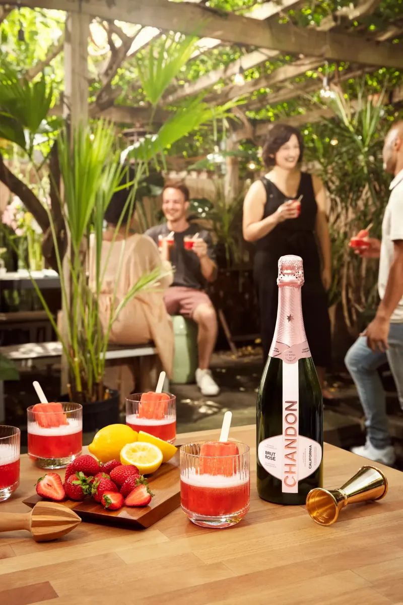 Chandon sparkling wine, vertical advertising frame for paid media