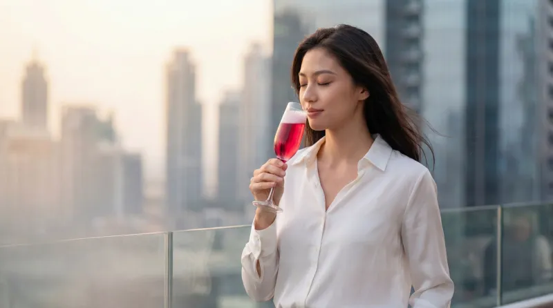 Couple sharing a glass of wine, hospitality lifestyle photograph