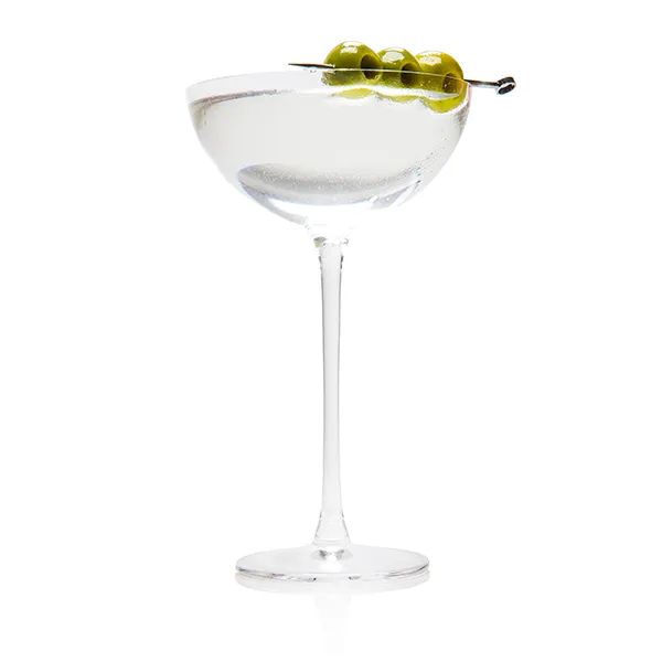 HH Bespoke Spirits dirty martini cocktail on a white background