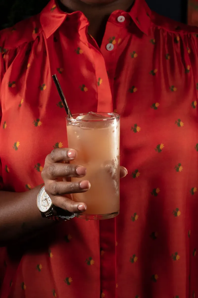 HH Bespoke Spirits in store fashion event with cocktails in context