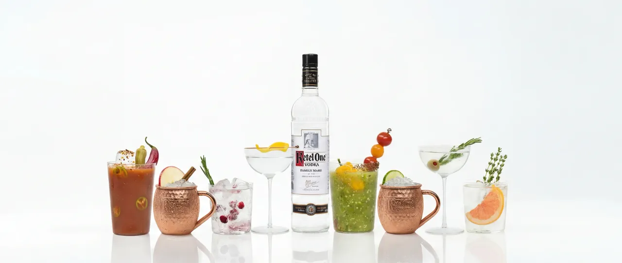 Ketel One drinks photography, example of premium spirits portfolio work
