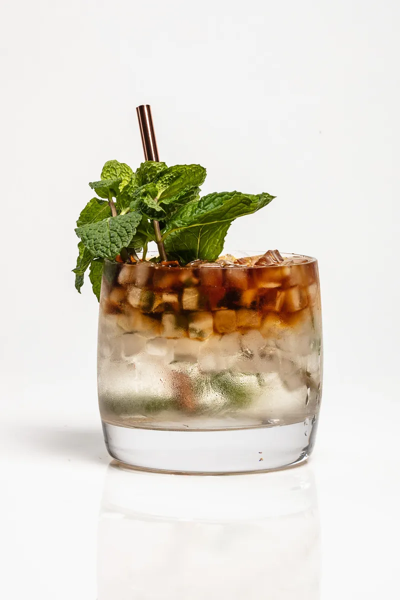 Koloa Rum coconut mint julep cocktail packshot on white, second angle