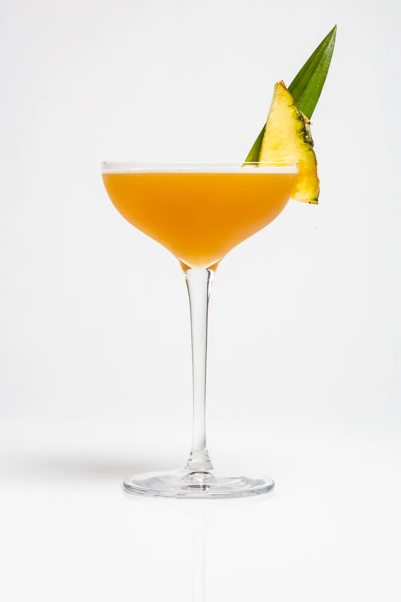 Koloa Rum coconut pineapple daiquiri cocktail on white
