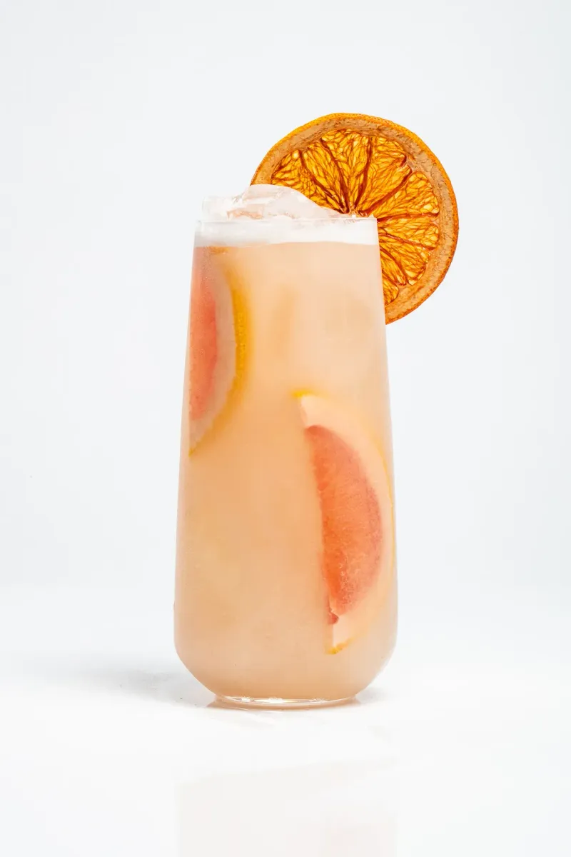 Koloa Rum grapefruit colada cocktail packshot on white