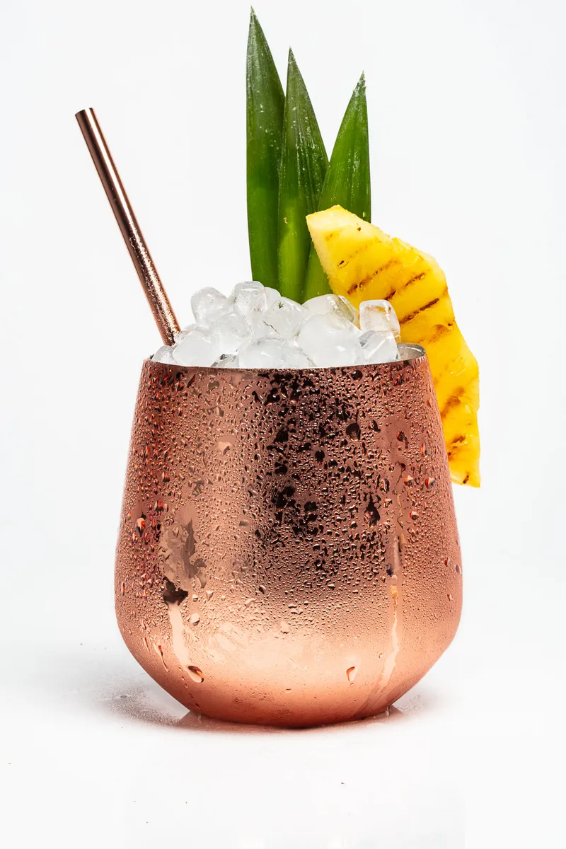Koloa Rum Hawaiian mule cocktail packshot on white