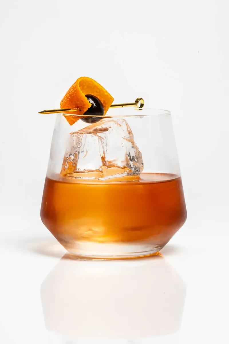 Koloa Rum spiced rum old fashioned cocktail packshot on white