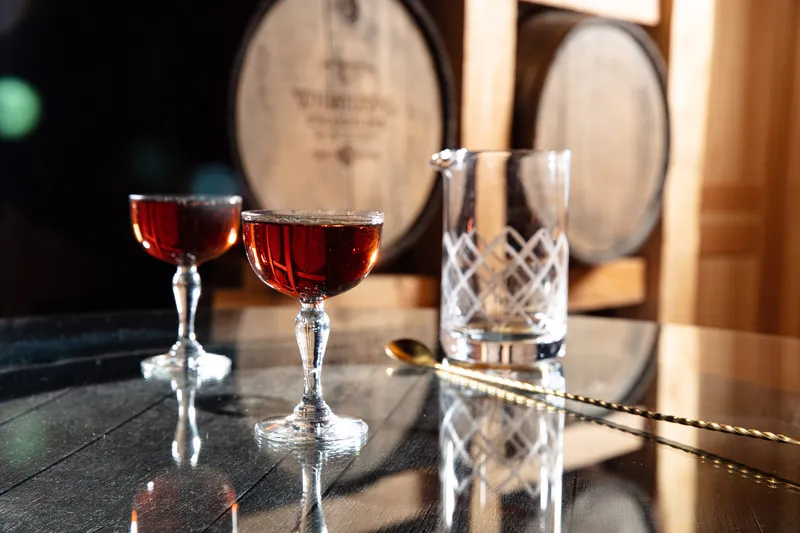 New York selection spirits photograph, neat pour build