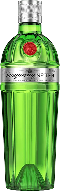 No Ten gin bottle on white, clean studio packshot