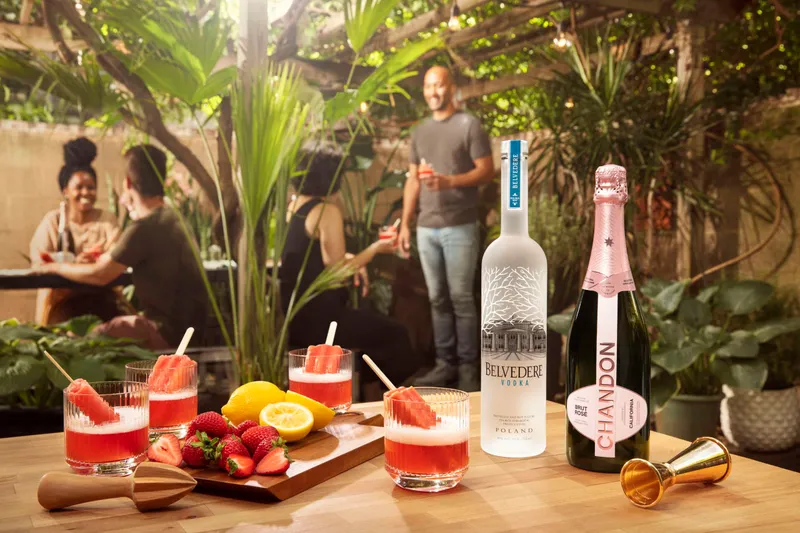 Chandon and Belvedere lifestyle spirits advertising photograph