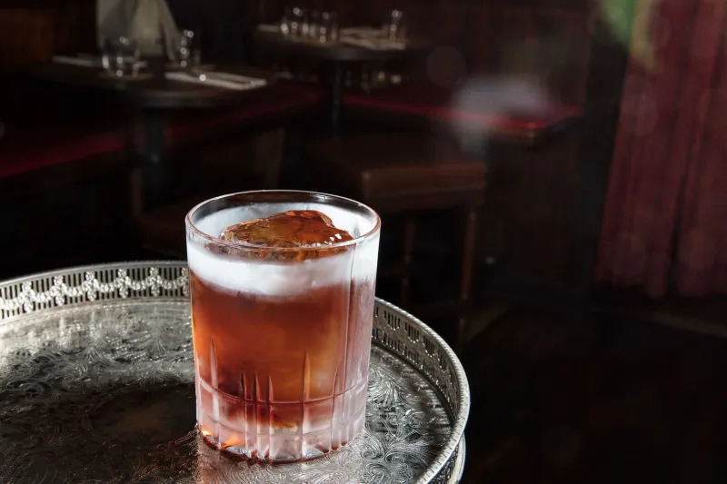 Dark old fashioned cocktail styled for the Dead Rabbit, New York